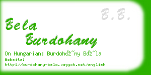 bela burdohany business card